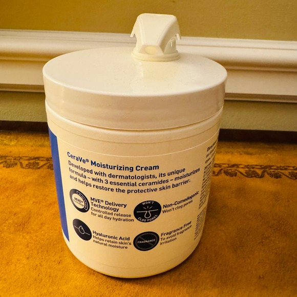 CeraVe Moisturizing Cream Fragrance Free Tub 19 ounce with Pump NEW & Sealed - Picture 5 of 7